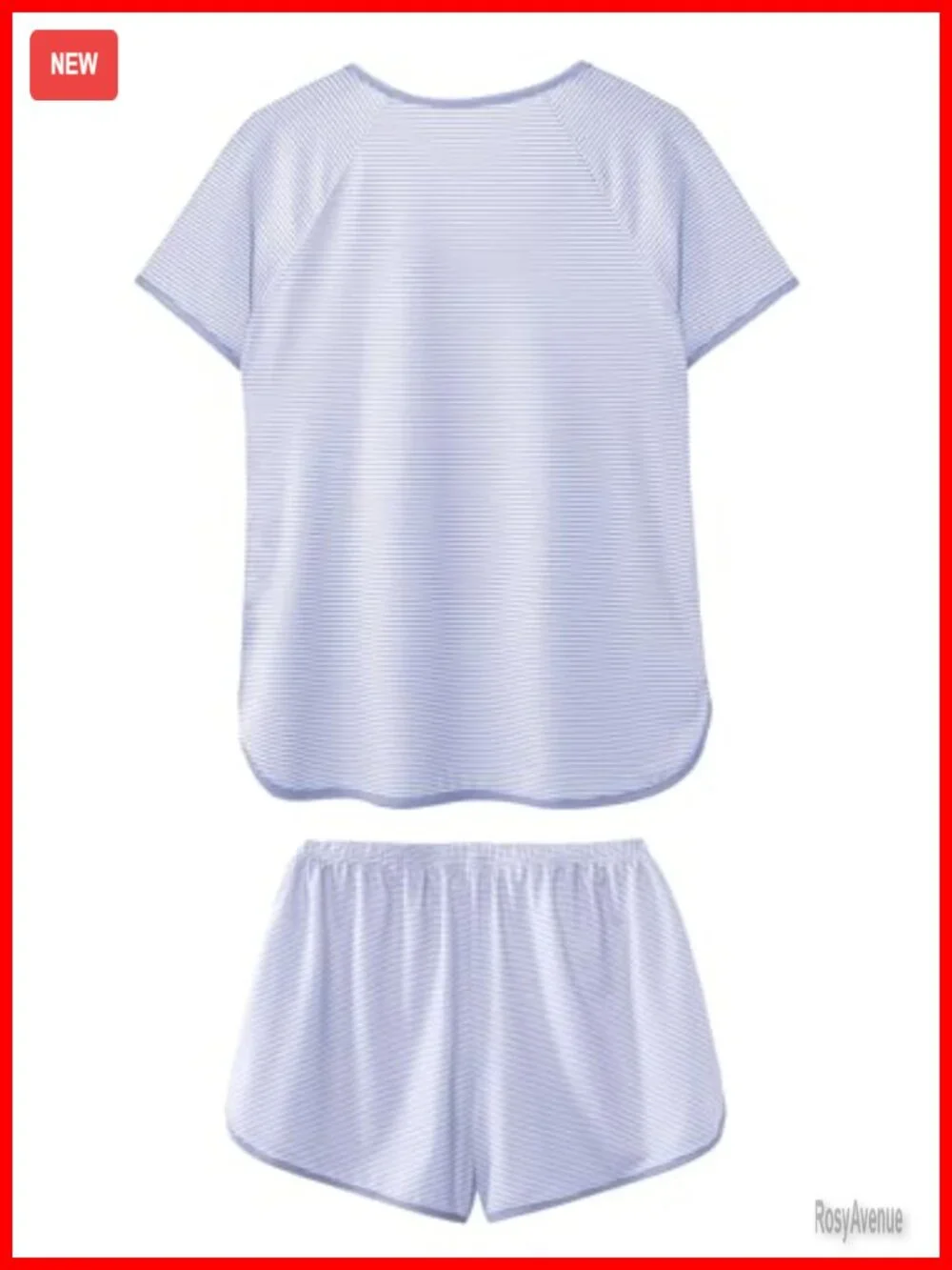 Women's Striped Pajama Set Short Sleeve Top with Shorts 2 Piece Lounge Set